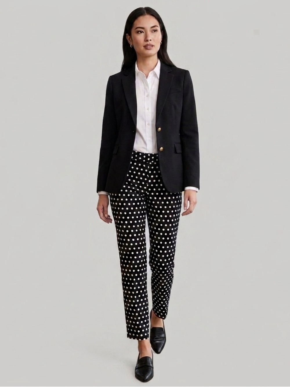 Banana Republic Polka Dot Navy White Dress Pant Size 14 Preppy Maximalism